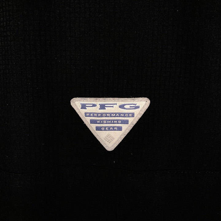 Columbia PFG OMNI-SHADE Ripstop Button-Down Long Sleeve Fishing Shirt, Men's Size L polyester black type Vintage Second Hand