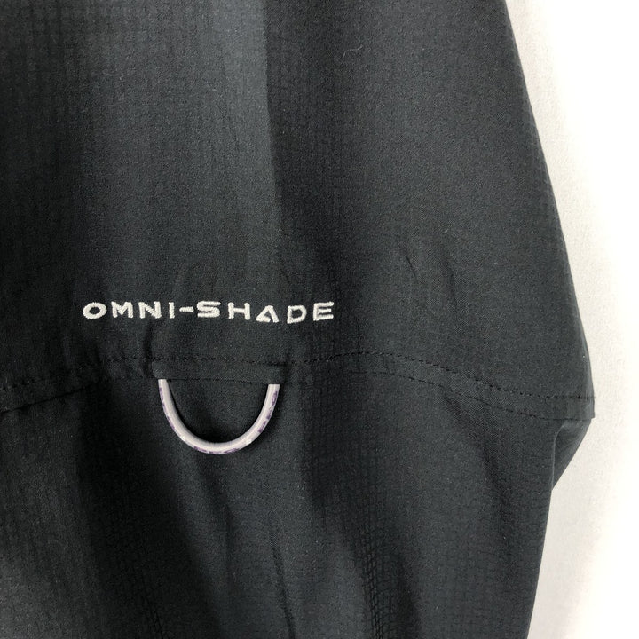 Columbia PFG OMNI-SHADE Ripstop Button-Down Long Sleeve Fishing Shirt, Men's Size L polyester black type Vintage Second Hand