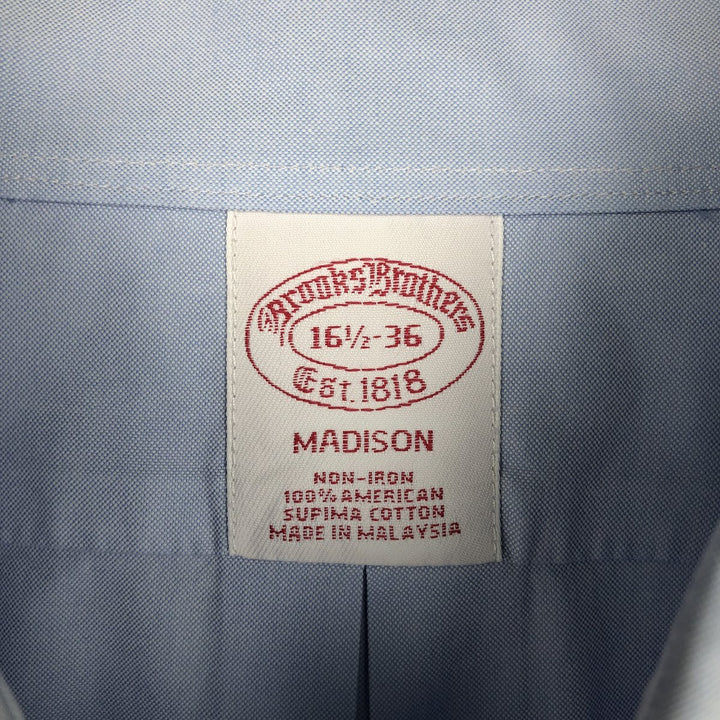 Brooks Brothers Est.1818 Wide Collar Long Sleeve Cotton Shirt Men's Size L Supima Cotton Blue type light blue Vintage Second Hand