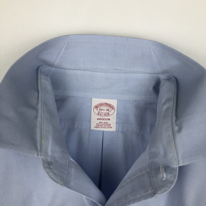 Brooks Brothers Est.1818 Wide Collar Long Sleeve Cotton Shirt Men's Size L Supima Cotton Blue type light blue Vintage Second Hand