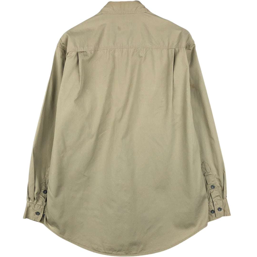 90s-00'S Calvin Klein Jeans Long-Sleeve Cotton Shirt, Men's Size L (approx.) cotton Beige type Vintage Second Hand