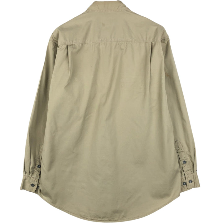 90s-00'S Calvin Klein Jeans Long-Sleeve Cotton Shirt, Men's Size L (approx.) cotton Beige type Vintage Second Hand