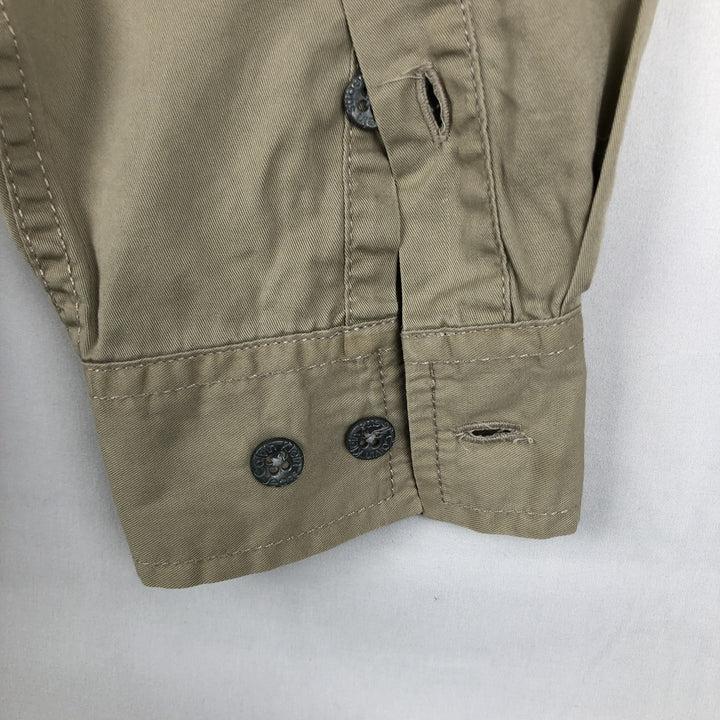 90s-00'S Calvin Klein Jeans Long-Sleeve Cotton Shirt, Men's Size L (approx.) cotton Beige type Vintage Second Hand