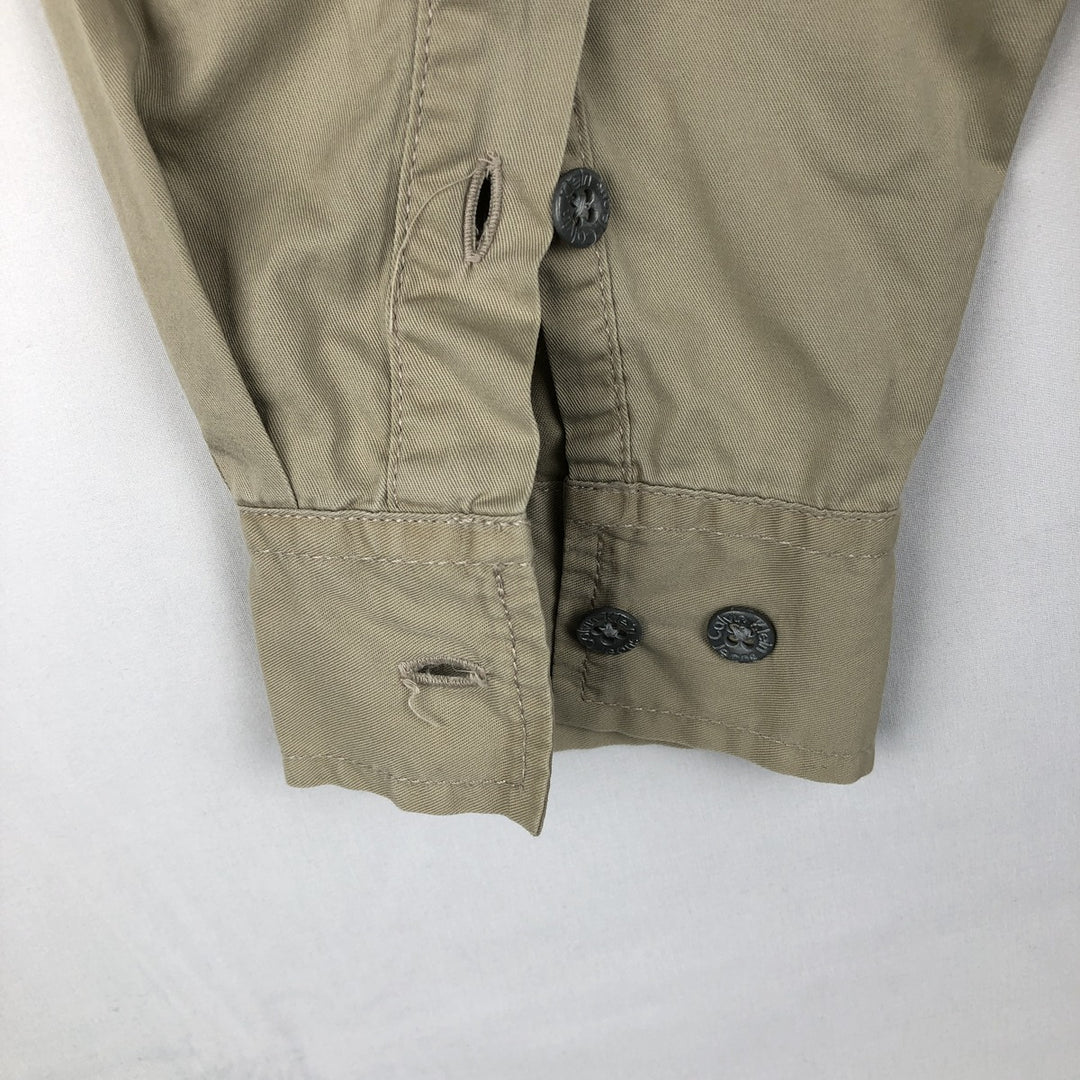 90s-00'S Calvin Klein Jeans Long-Sleeve Cotton Shirt, Men's Size L (approx.) cotton Beige type Vintage Second Hand