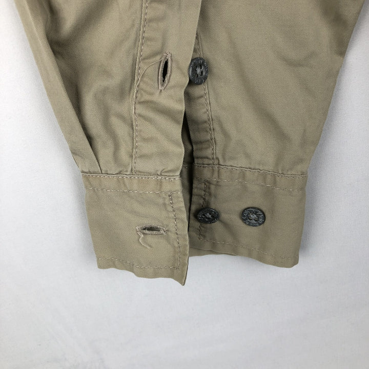 90s-00'S Calvin Klein Jeans Long-Sleeve Cotton Shirt, Men's Size L (approx.) cotton Beige type Vintage Second Hand