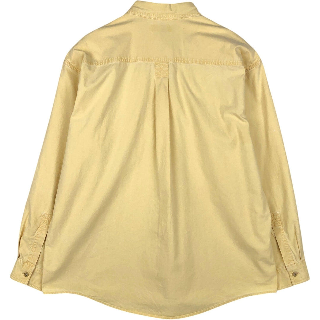 90'S LLBean Cotton Box Shirt, Made in Canada, Men's XL equivalent, Vintage cotton yellow type Vintage Second Hand