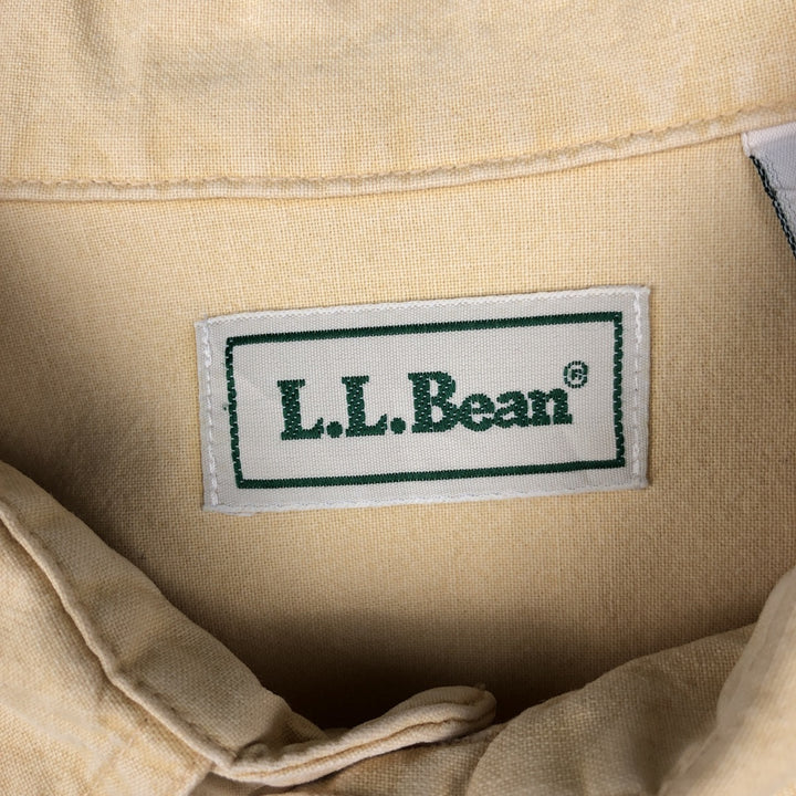90'S LLBean Cotton Box Shirt, Made in Canada, Men's XL equivalent, Vintage cotton yellow type Vintage Second Hand