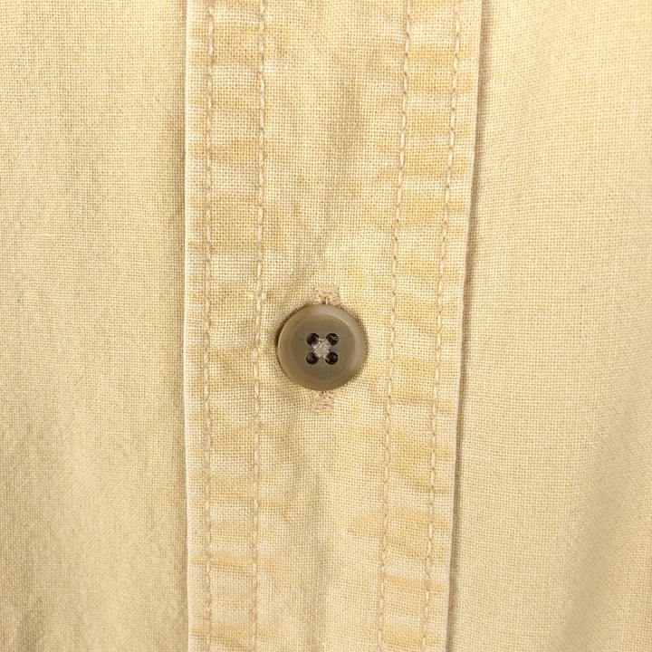 90'S LLBean Cotton Box Shirt, Made in Canada, Men's XL equivalent, Vintage cotton yellow type Vintage Second Hand