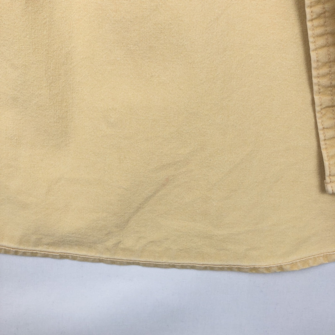 90'S LLBean Cotton Box Shirt, Made in Canada, Men's XL equivalent, Vintage cotton yellow type Vintage Second Hand