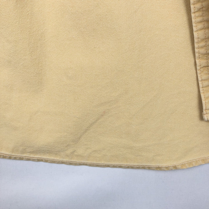 90'S LLBean Cotton Box Shirt, Made in Canada, Men's XL equivalent, Vintage cotton yellow type Vintage Second Hand