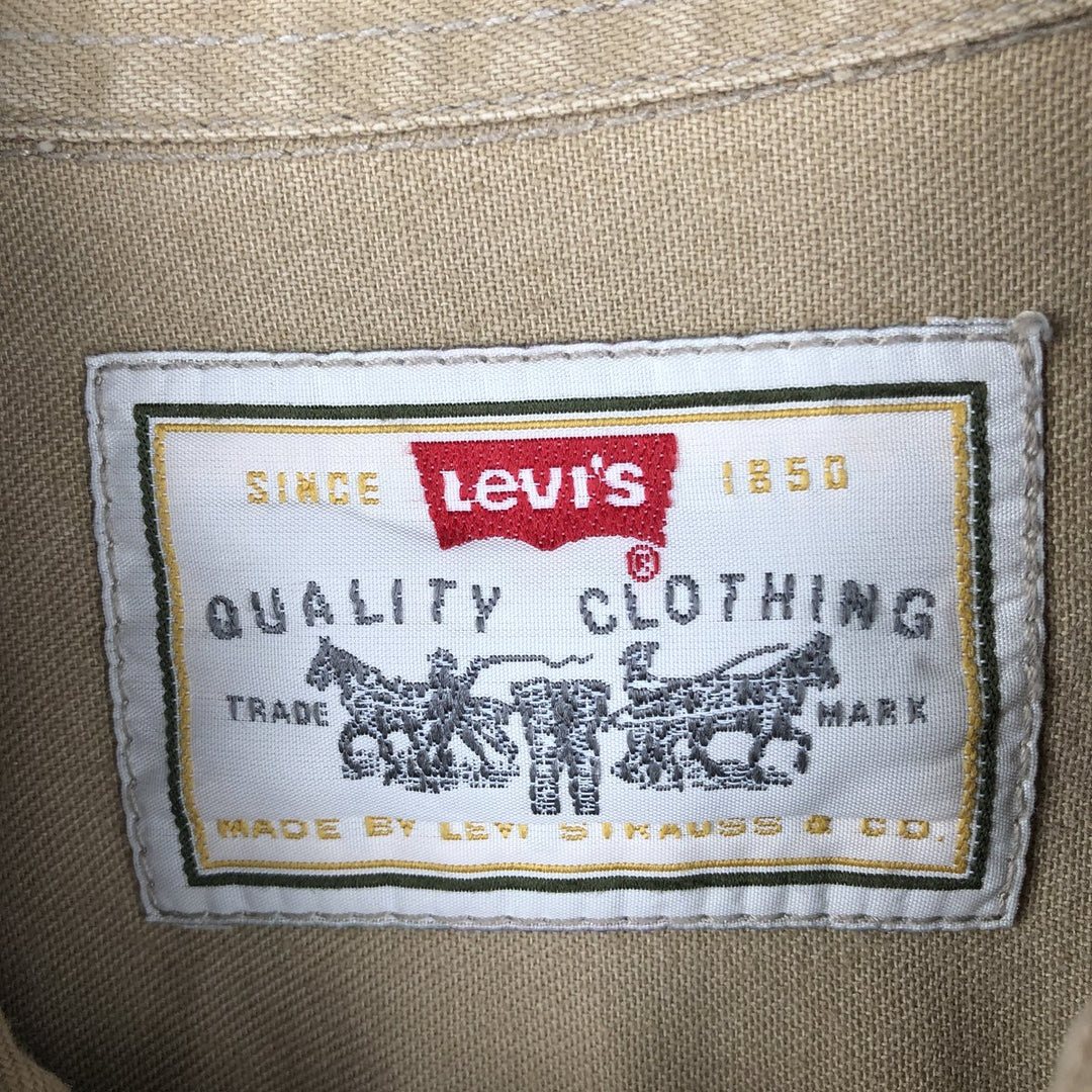 Levi's 60560-1364 Long-Sleeve Cotton Shirt, Men's Size XL (approx.) cotton Beige type Vintage Second Hand