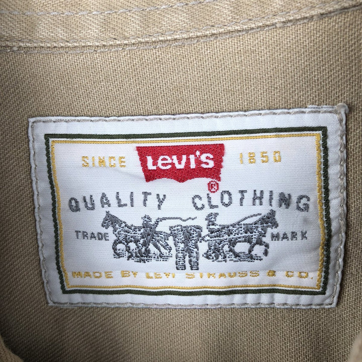 Levi's 60560-1364 Long-Sleeve Cotton Shirt, Men's Size XL (approx.) cotton Beige type Vintage Second Hand
