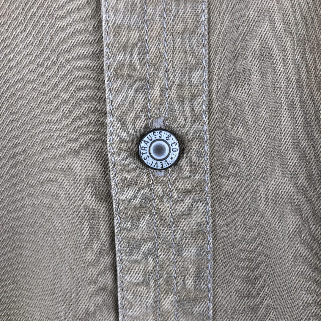 Levi's 60560-1364 Long-Sleeve Cotton Shirt, Men's Size XL (approx.) cotton Beige type Vintage Second Hand