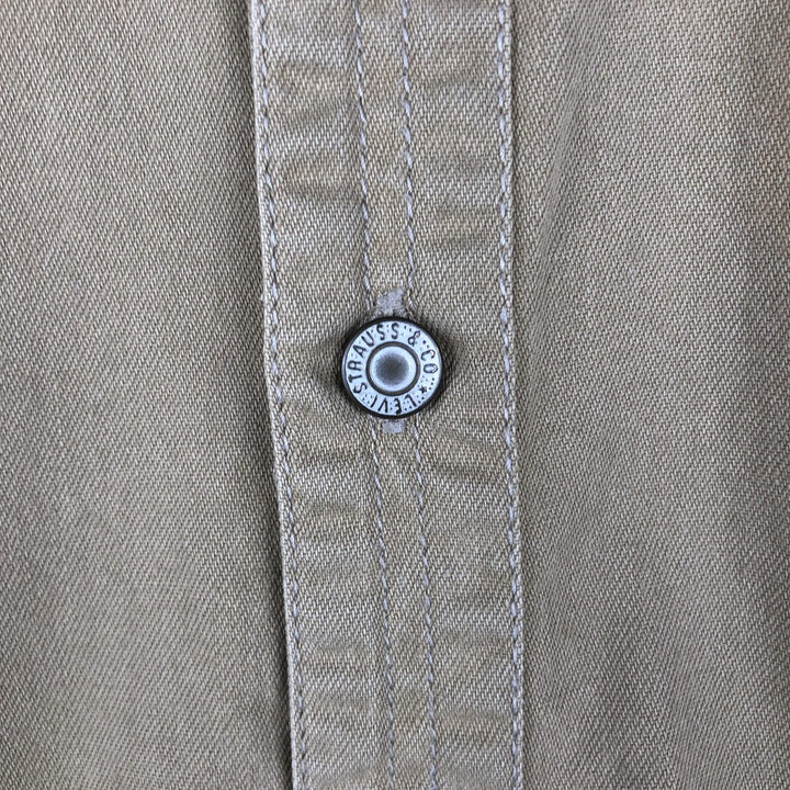 Levi's 60560-1364 Long-Sleeve Cotton Shirt, Men's Size XL (approx.) cotton Beige type Vintage Second Hand