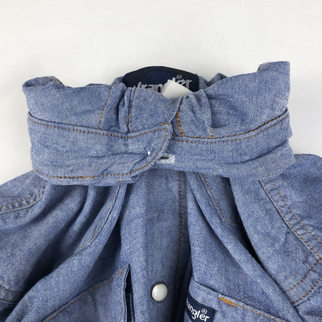 Wrangler Long Sleeve Denim Western Shirt, Men's Size Medium unclear blue type Vintage Second Hand