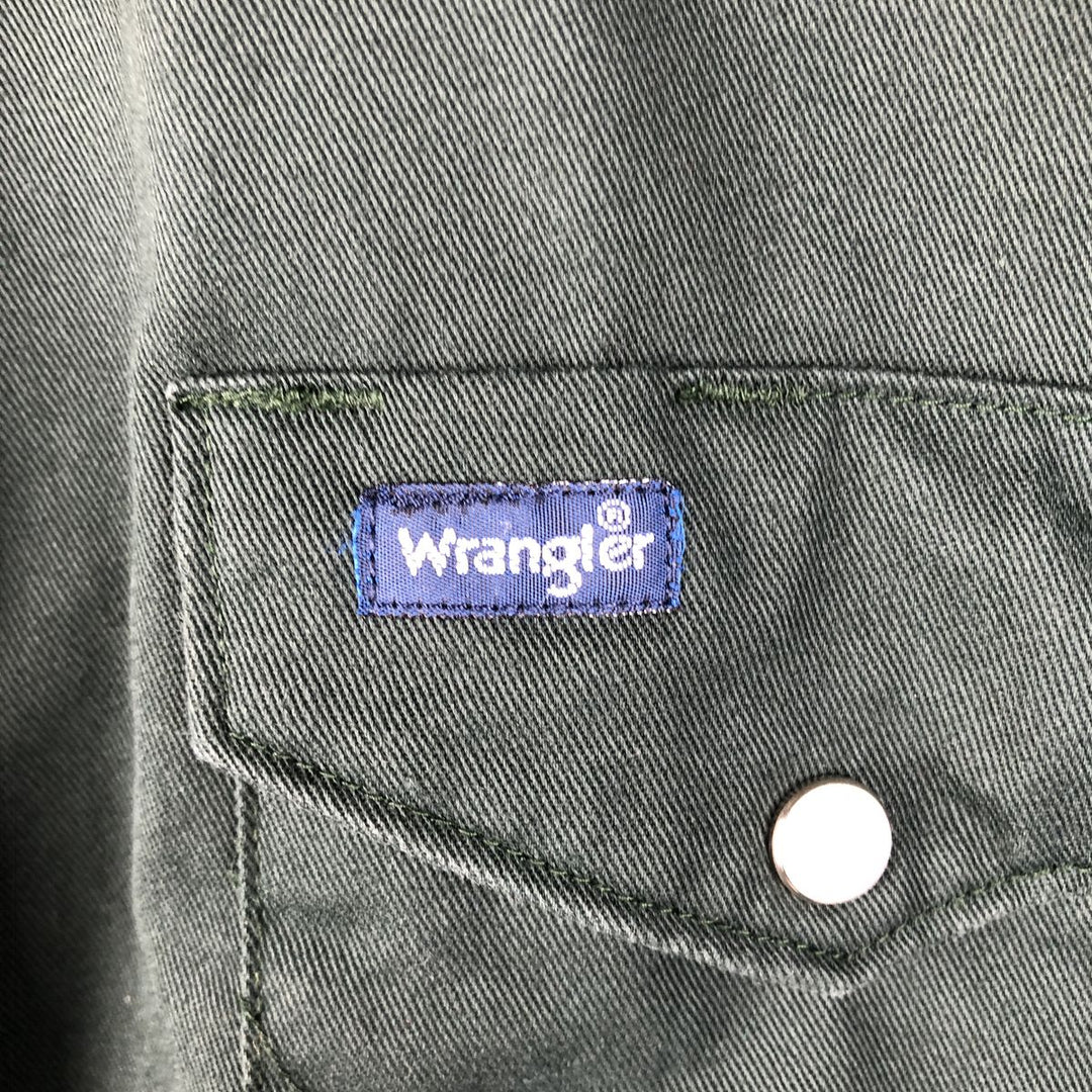 Wrangler Long-Sleeve Western Shirt, Men's Size XL (approx.) cotton dark green Vintage Second Hand
