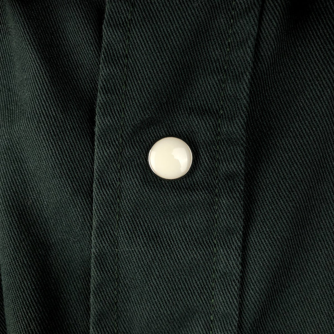 Wrangler Long-Sleeve Western Shirt, Men's Size XL (approx.) cotton dark green Vintage Second Hand