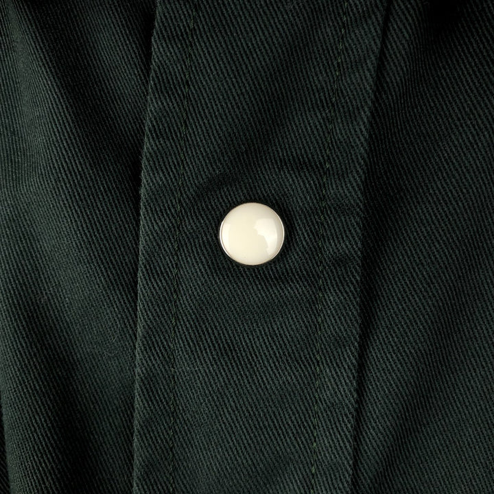 Wrangler Long-Sleeve Western Shirt, Men's Size XL (approx.) cotton dark green Vintage Second Hand