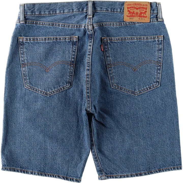 Levi's 505 denim shorts, men's size W37 (approx.) cotton blue type Vintage Second Hand