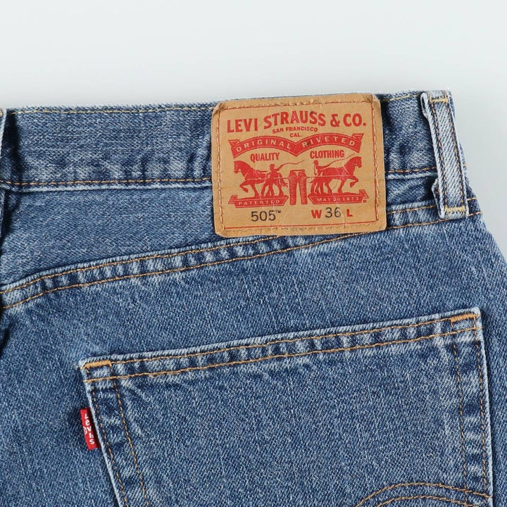 Levi's 505 denim shorts, men's size W37 (approx.) cotton blue type Vintage Second Hand