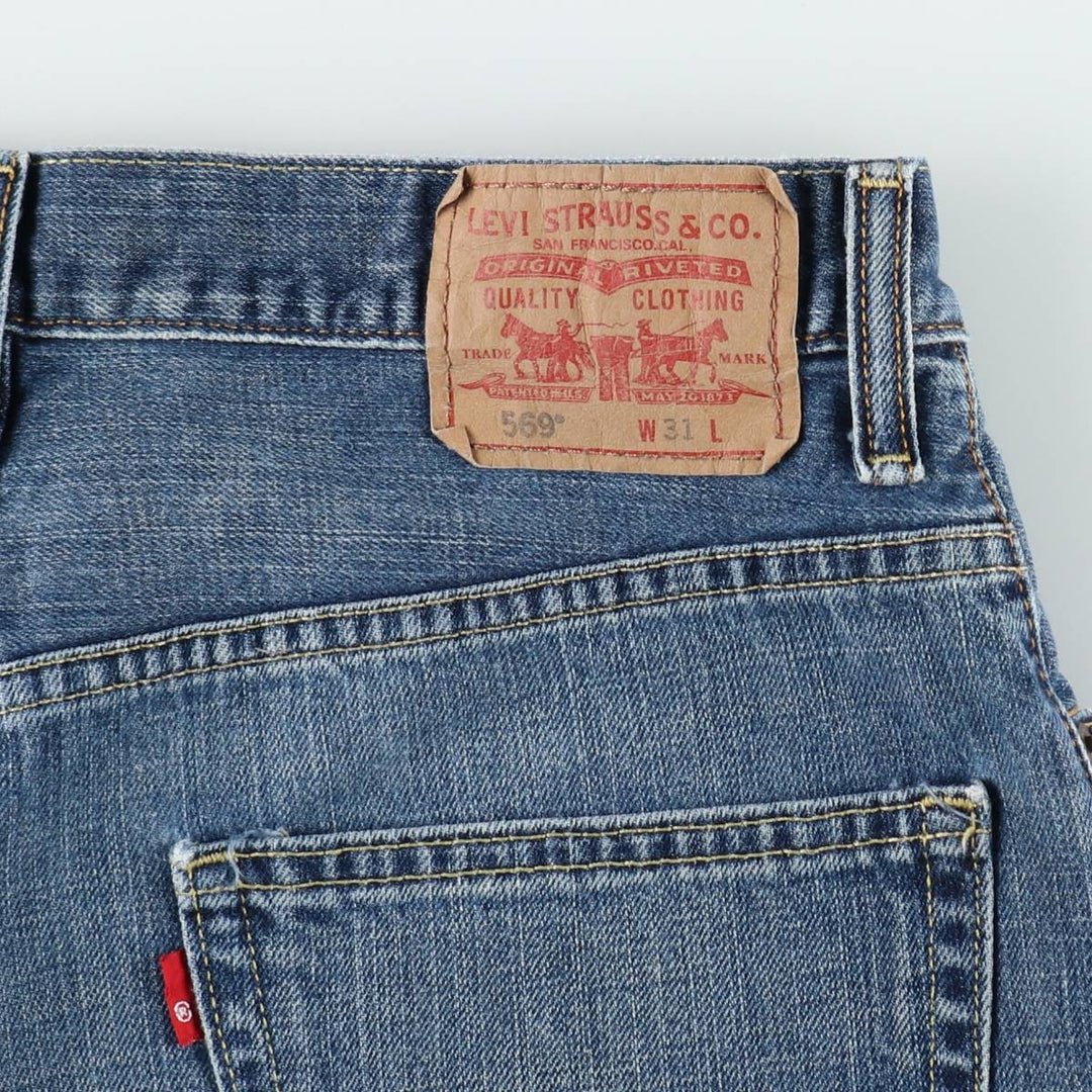 2000'S Levi's 569 Loose Straight Denim Shorts (Men's W33 equivalent) cotton blue type Vintage Second Hand