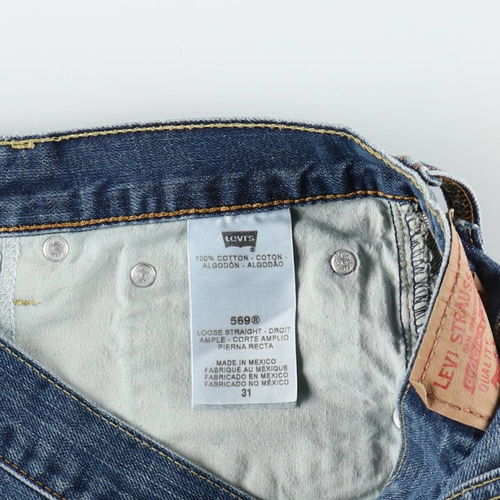 2000'S Levi's 569 Loose Straight Denim Shorts (Men's W33 equivalent) cotton blue type Vintage Second Hand