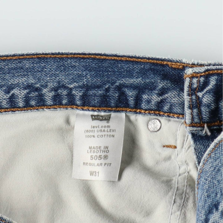 2000'S Levi's 505 Regular Fit Denim Shorts (Men's size W32 equivalent) cotton blue type Vintage Second Hand