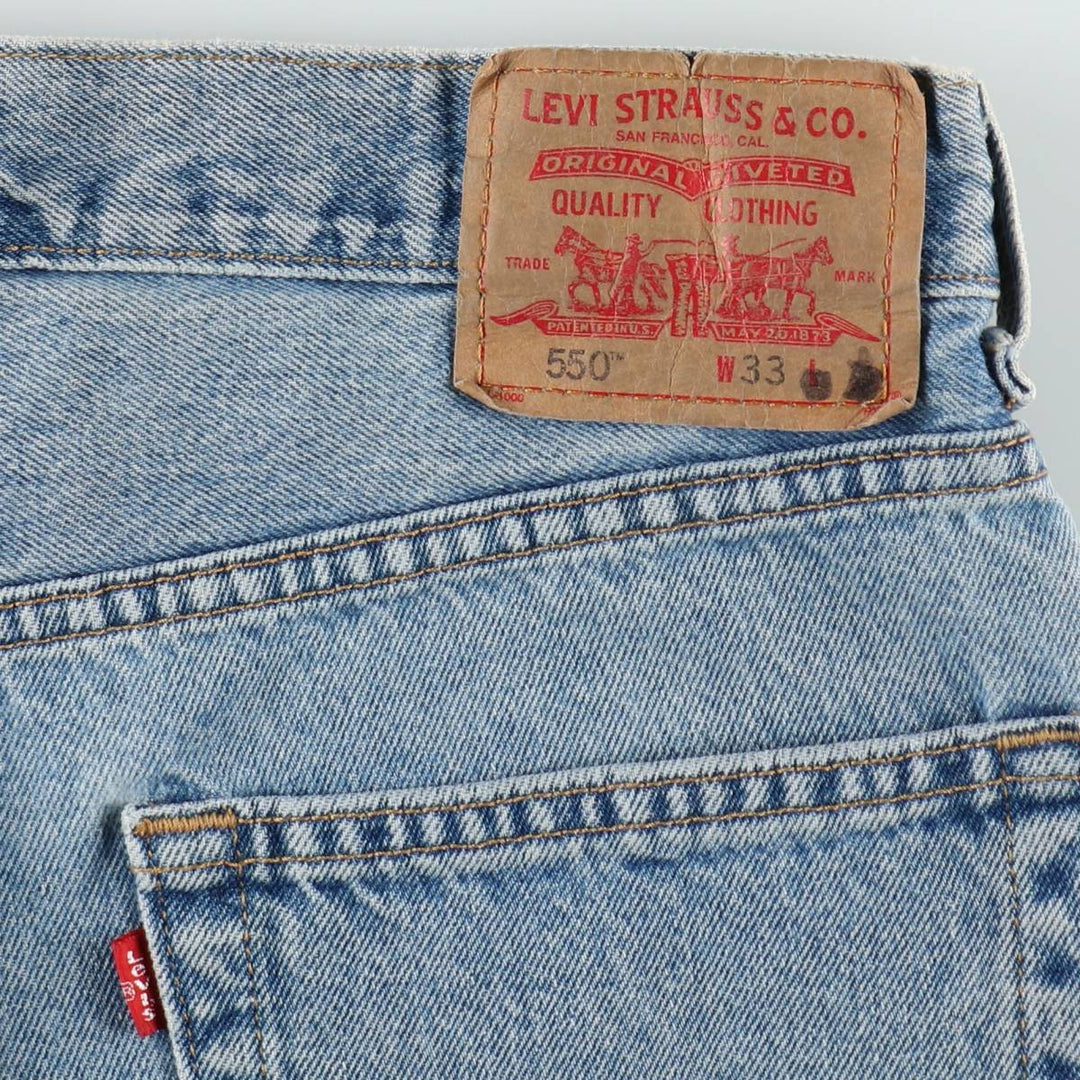 00'S Levi's 550 Relaxed Fit Denim Shorts for Men, Size W34 cotton blue type Vintage Second Hand