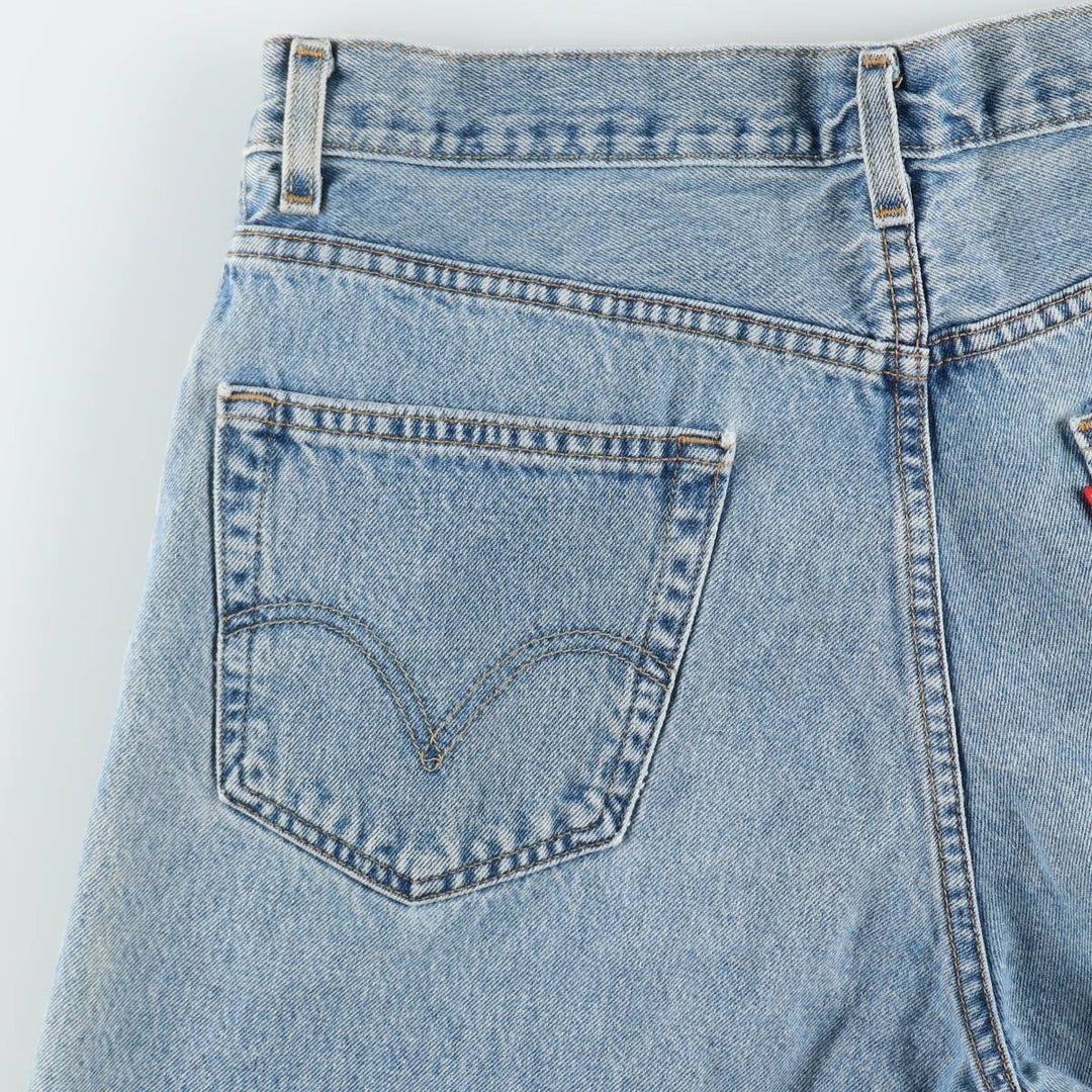 00'S Levi's 550 Relaxed Fit Denim Shorts for Men, Size W34 cotton blue type Vintage Second Hand