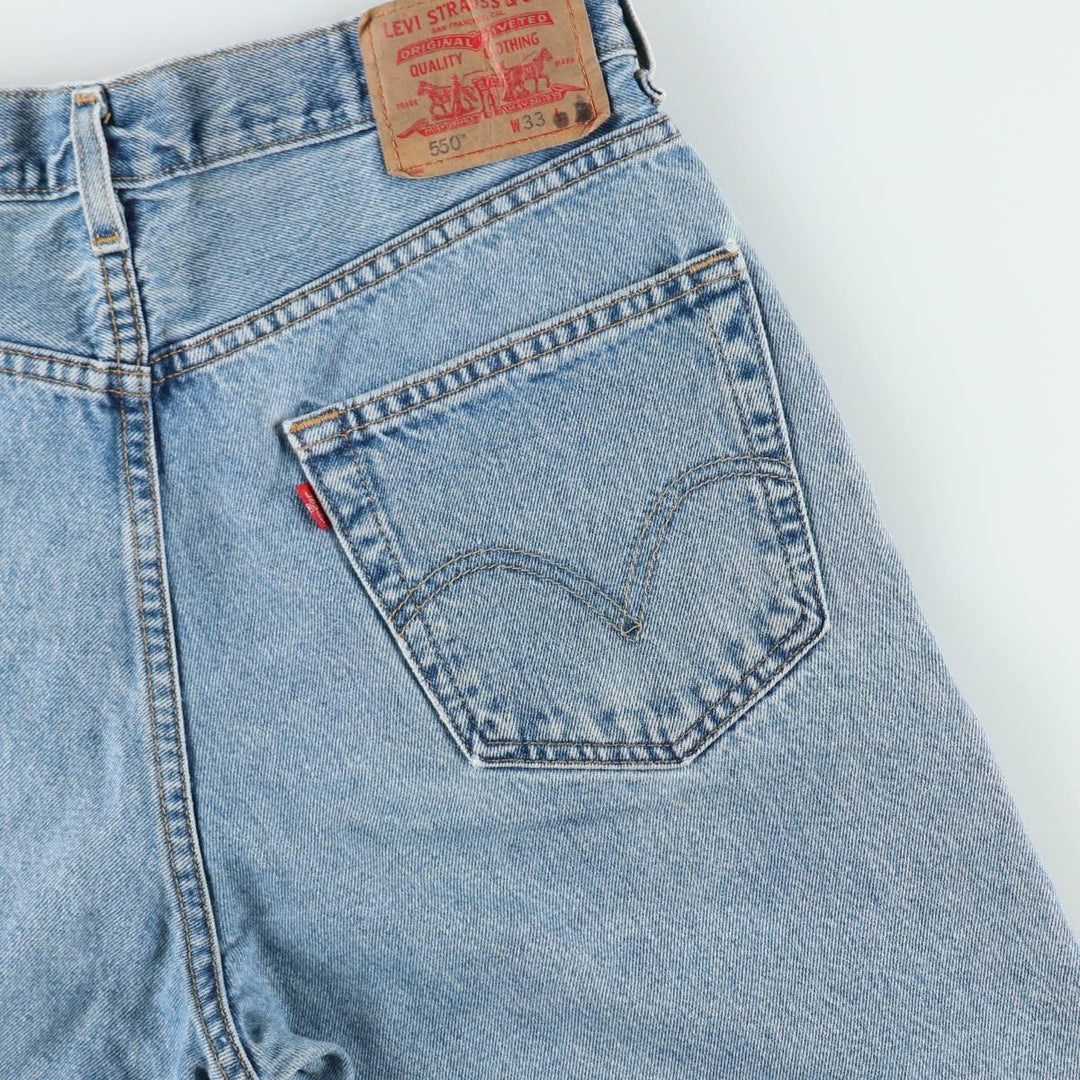 00'S Levi's 550 Relaxed Fit Denim Shorts for Men, Size W34 cotton blue type Vintage Second Hand