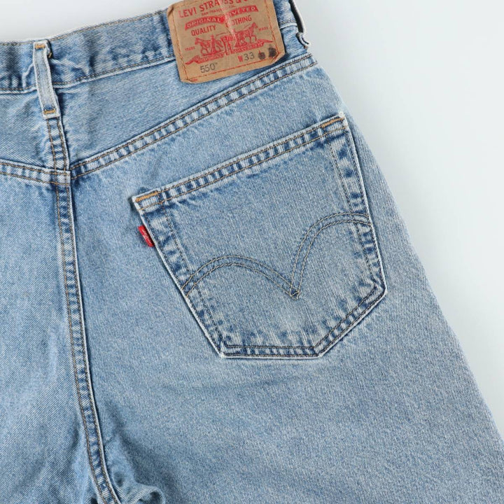00'S Levi's 550 Relaxed Fit Denim Shorts for Men, Size W34 cotton blue type Vintage Second Hand