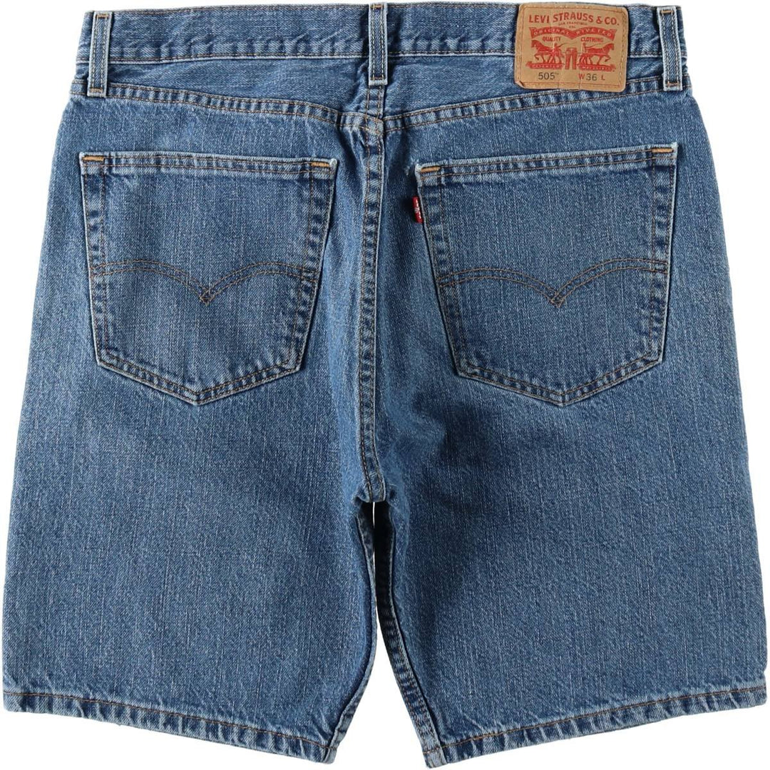 Levi's 505 denim shorts, short pants for men, size W36 cotton blue type Vintage Second Hand