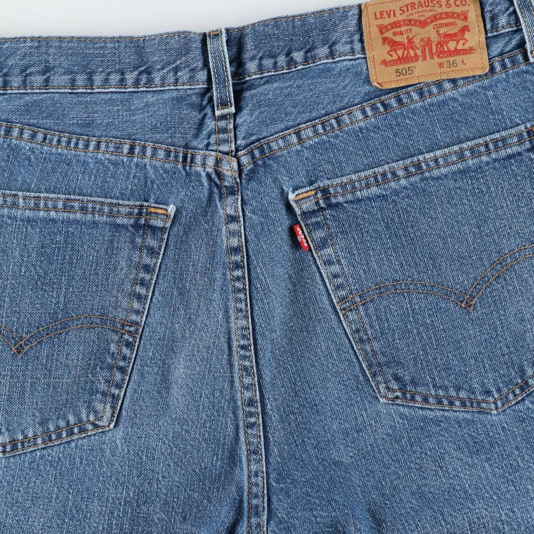Levi's 505 denim shorts, short pants for men, size W36 cotton blue type Vintage Second Hand