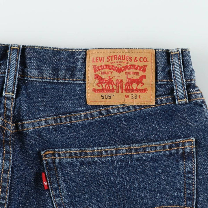 Levi's 505 denim shorts, men's size W34 (approx.) cotton blue type Vintage Second Hand