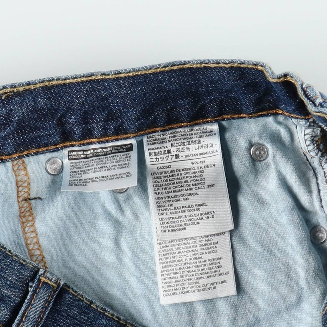 Levi's 505 denim shorts, men's size W34 (approx.) cotton blue type Vintage Second Hand