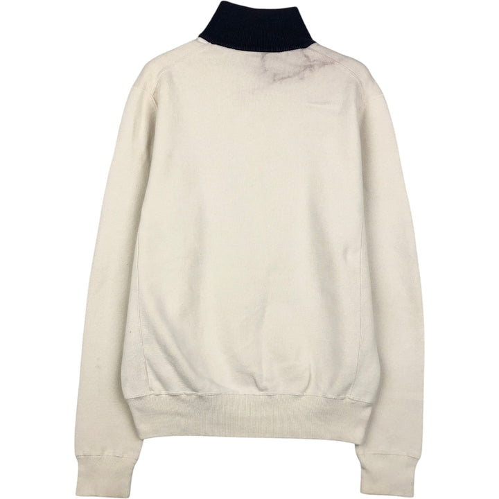 Ralph Lauren POLO by Ralph Lauren EXCLUSIVE OF DECORATION Half-Zip Sweatshirt (Men's Size M) cotton ivory Vintage Second Hand