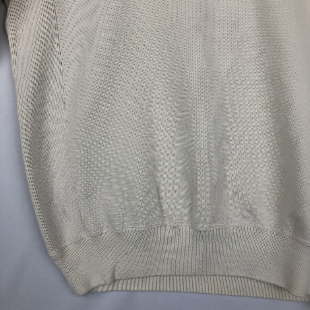 Ralph Lauren POLO by Ralph Lauren EXCLUSIVE OF DECORATION Half-Zip Sweatshirt (Men's Size M) cotton ivory Vintage Second Hand