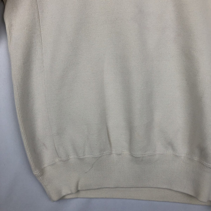 Ralph Lauren POLO by Ralph Lauren EXCLUSIVE OF DECORATION Half-Zip Sweatshirt (Men's Size M) cotton ivory Vintage Second Hand
