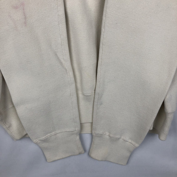 Ralph Lauren POLO by Ralph Lauren EXCLUSIVE OF DECORATION Half-Zip Sweatshirt (Men's Size M) cotton ivory Vintage Second Hand