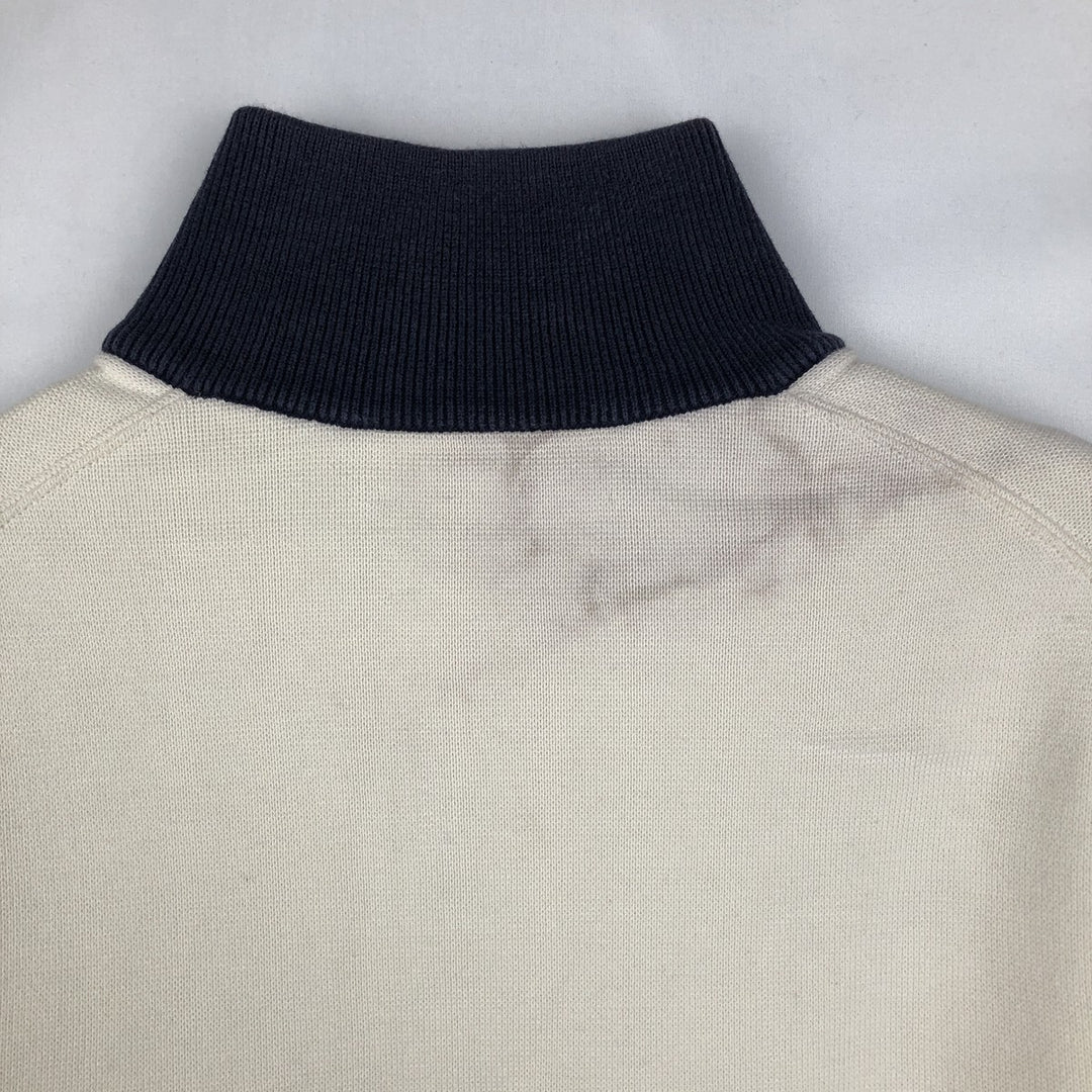 Ralph Lauren POLO by Ralph Lauren EXCLUSIVE OF DECORATION Half-Zip Sweatshirt (Men's Size M) cotton ivory Vintage Second Hand