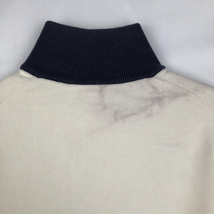 Ralph Lauren POLO by Ralph Lauren EXCLUSIVE OF DECORATION Half-Zip Sweatshirt (Men's Size M) cotton ivory Vintage Second Hand
