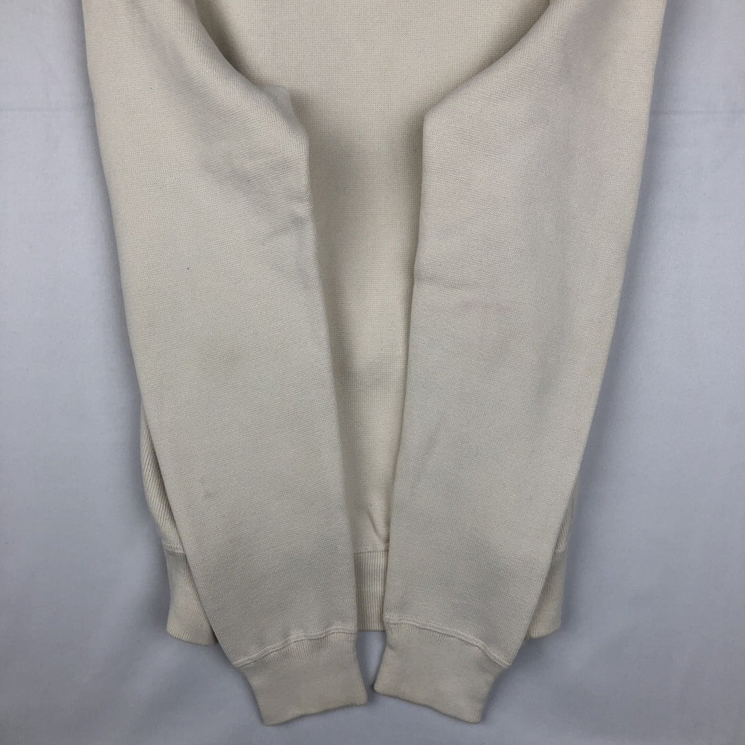Ralph Lauren POLO by Ralph Lauren EXCLUSIVE OF DECORATION Half-Zip Sweatshirt (Men's Size M) cotton ivory Vintage Second Hand