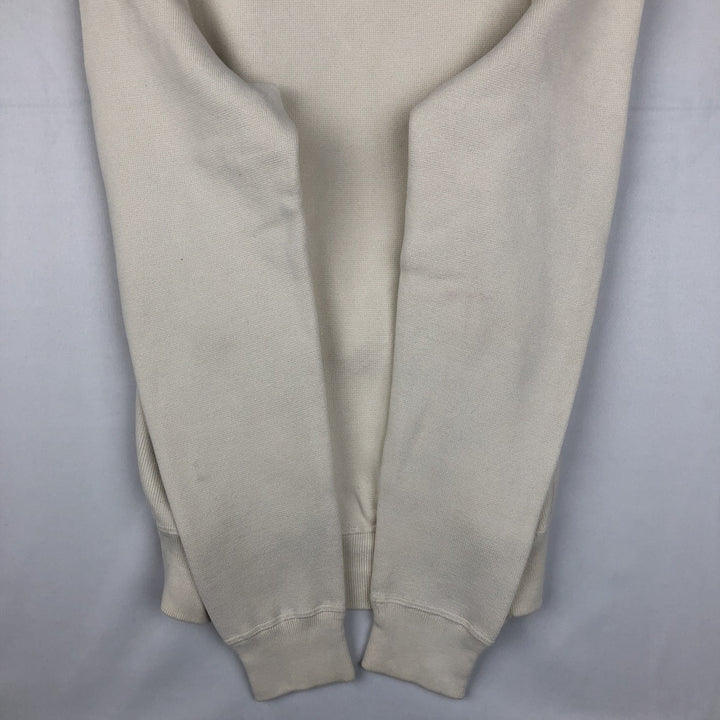 Ralph Lauren POLO by Ralph Lauren EXCLUSIVE OF DECORATION Half-Zip Sweatshirt (Men's Size M) cotton ivory Vintage Second Hand
