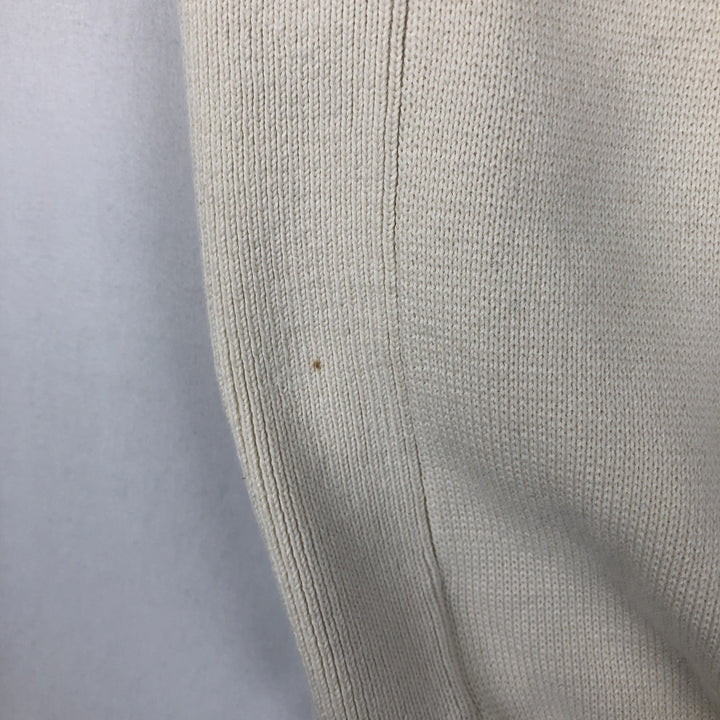 Ralph Lauren POLO by Ralph Lauren EXCLUSIVE OF DECORATION Half-Zip Sweatshirt (Men's Size M) cotton ivory Vintage Second Hand