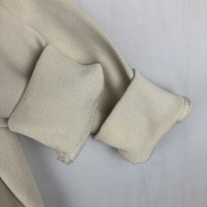 Ralph Lauren POLO by Ralph Lauren EXCLUSIVE OF DECORATION Half-Zip Sweatshirt (Men's Size M) cotton ivory Vintage Second Hand