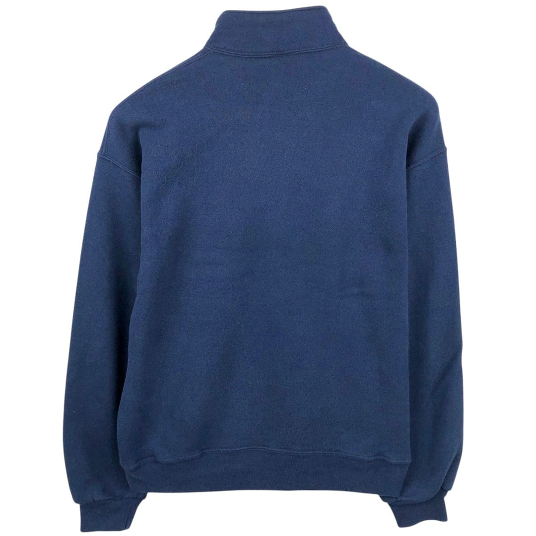 90'S Russell Half-Zip Sweatshirt, Made in USA, Men's Size L, Vintage cotton navy blue type Vintage Second Hand