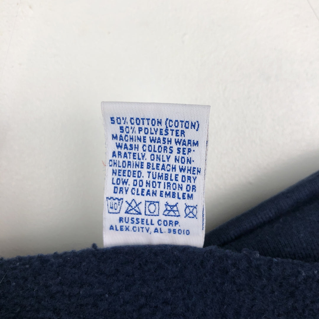 90'S Russell Half-Zip Sweatshirt, Made in USA, Men's Size L, Vintage cotton navy blue type Vintage Second Hand
