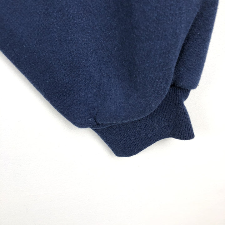 90'S Russell Half-Zip Sweatshirt, Made in USA, Men's Size L, Vintage cotton navy blue type Vintage Second Hand
