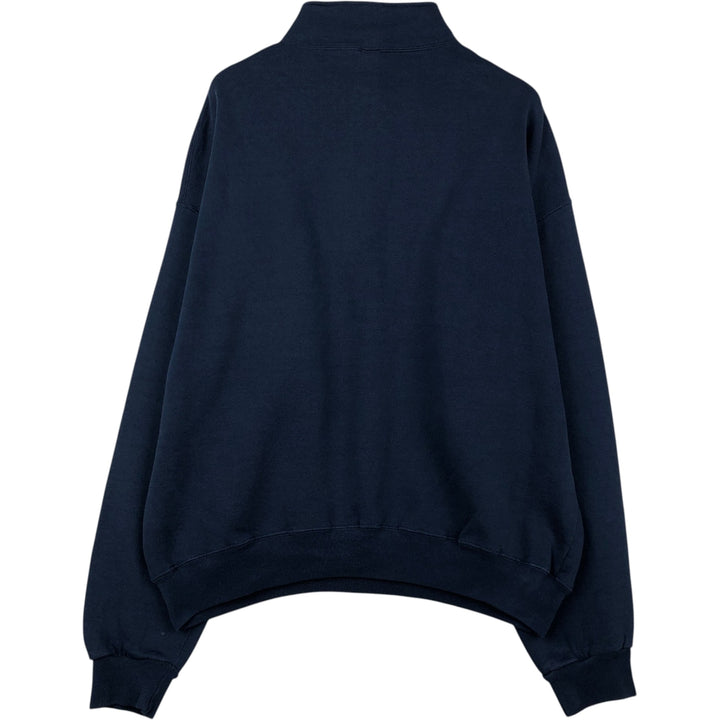 90'S Russell Half-Zip Sweatshirt, Men's XXL (approx.), Vintage cotton navy blue type Vintage Second Hand