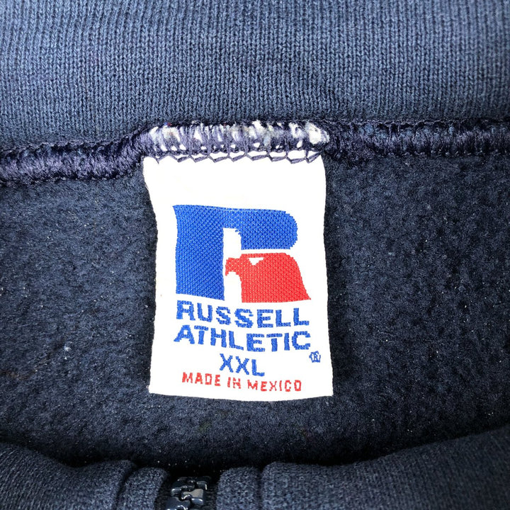 90'S Russell Half-Zip Sweatshirt, Men's XXL (approx.), Vintage cotton navy blue type Vintage Second Hand